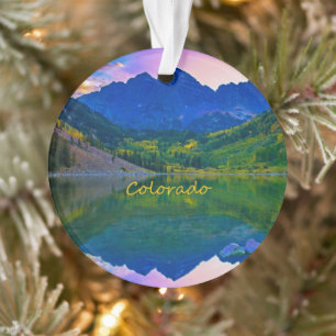 Colorado Rocky Mountains and Lake Ornament