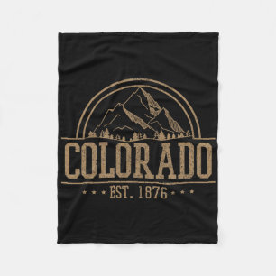 Colorado - Rocky Mountains Est. 1876 Hiking Outdoo Fleece Blanket