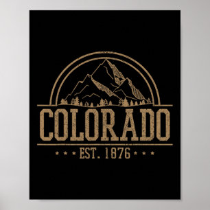 Colorado - Rocky Mountains Est. 1876 Hiking Outdoo Poster