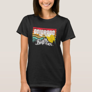 Colorado Rocky Mountains Forests Vintage Sunset Re T-Shirt