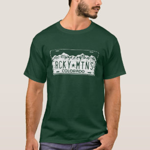 Colorado Rocky Mountains License Plate T-Shirt