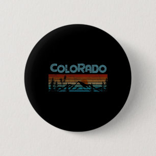 Colorado Rocky Mountains Retro Tee Skiing Camping 6 Cm Round Badge