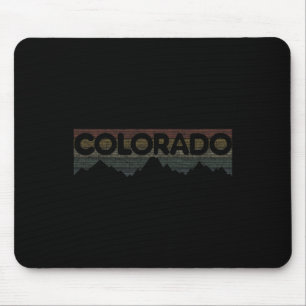 Colorado Rocky Mountains Retro Tee Skiing Camping  Mouse Pad