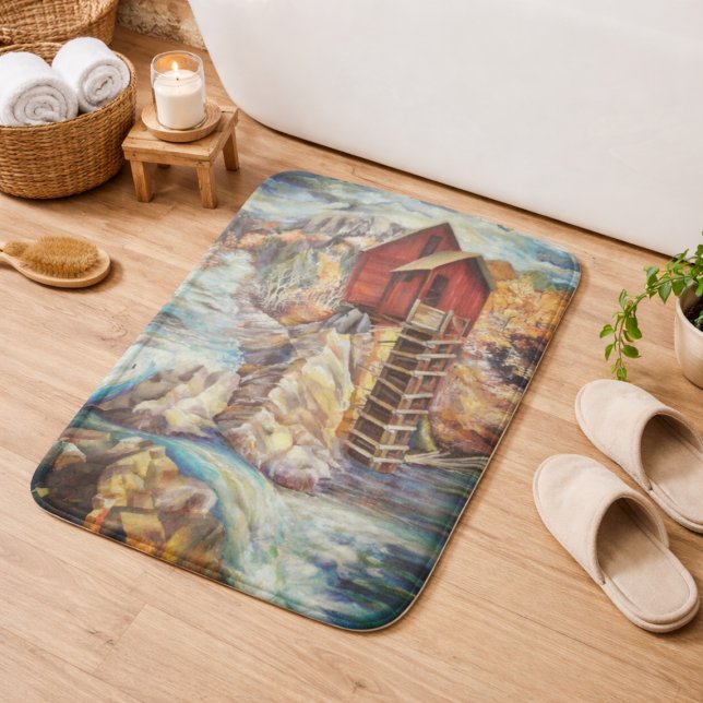 Colorado Rocky Mountains River Crystal Mill Bath Mat (Creator Uploaded)