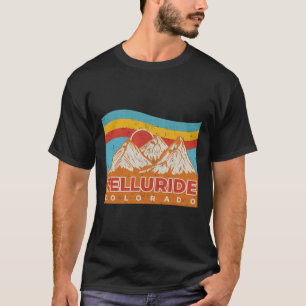 Colorado Rocky Mountains Telluride Skiing Hiking V T-Shirt