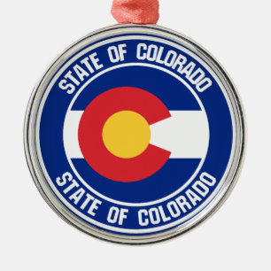 Colorado Round Emblem Metal Ornament