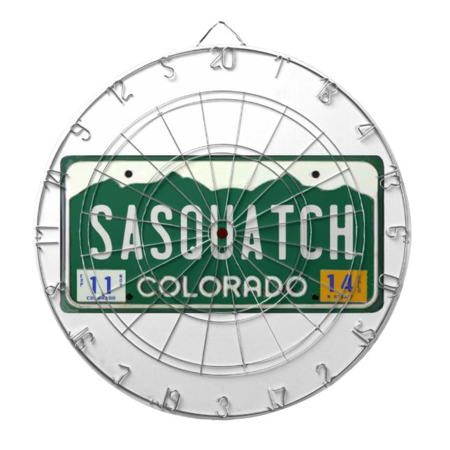 Colorado Sasquatch License Plate Dartboard (Front)