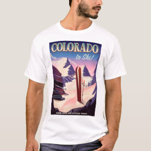 Colorado Ski print - USA vintage ski sports poster T-Shirt