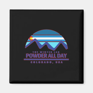 Colorado Skiing Mountain Snowboarding Rocky Powder Magnet