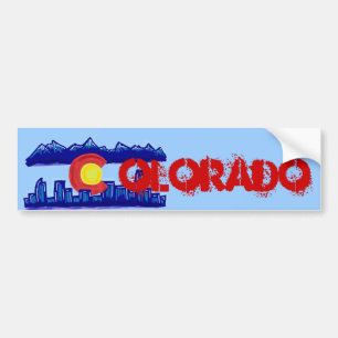 Colorado skyline bumpersticker bumper sticker