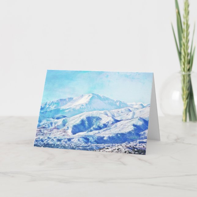 Colorado Snow Mountains Blank Note Card (Front)