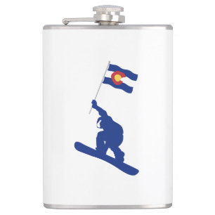 Colorado Snowboard Flag Hip Flask