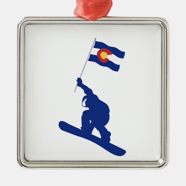 Colorado Snowboard Flag Metal Ornament (Front)