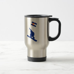 Colorado Snowboard Flag Travel Mug