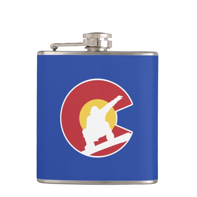Colorado Snowboard Hip Flask (Front)