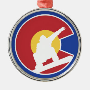 Colorado Snowboard Metal Ornament