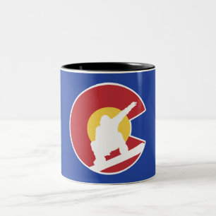 Colorado Snowboard Two-Tone Coffee Mug