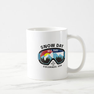 Colorado Snowboarding Snow Rocky Skiing Mountain D Coffee Mug