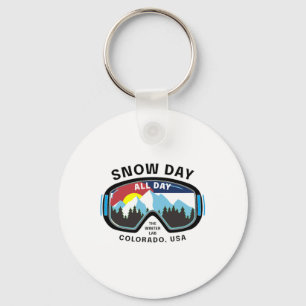 Colorado Snowboarding Snow Rocky Skiing Mountain D Key Ring