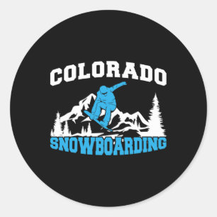 Colorado Snowboarding Winter And Mountain Sport Sn Classic Round Sticker