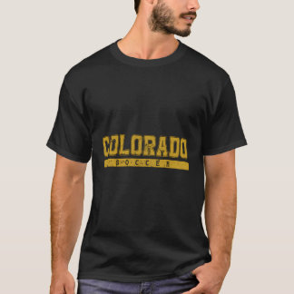 Colorado Soccer Varsity Yellow Vintage Text T-Shirt
