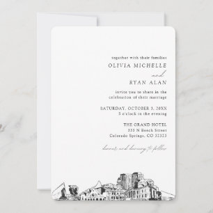 Colorado Spring Wedding Elegant Skyline Invitation