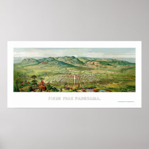 Colorado Springs, CO Panoramic Map - 1890 Poster
