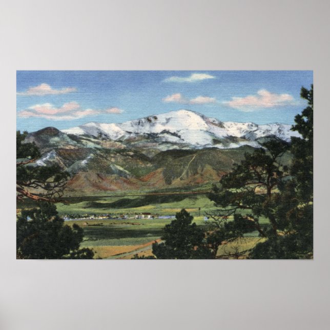 Colorado Springs, CO - Pikes Peak Poster (Front)
