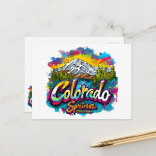 Colorado Springs, Colorado Pikes Peak Mountain Postcard