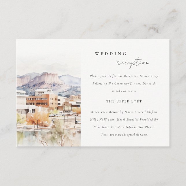 Colorado Springs, Colorado Wedding Reception Enclosure Card (Front)