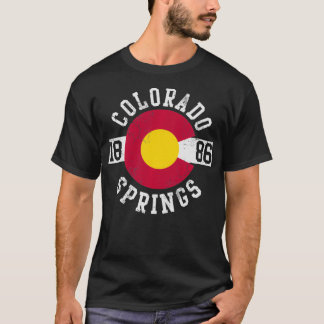 Colorado Springs Flag Retro Faded Home Love  T-Shirt
