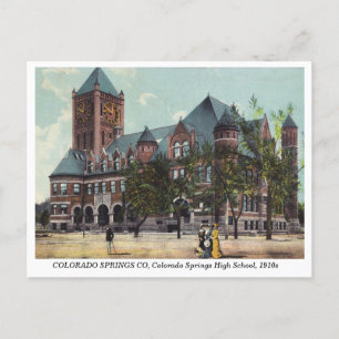 Colorado Springs High School 1910 vintage postcard