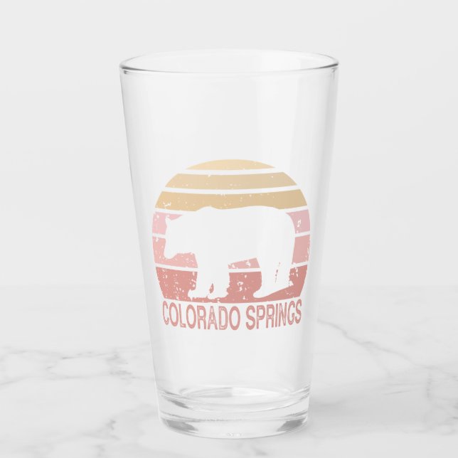 Colorado Springs Retro Bear Glass (Front)
