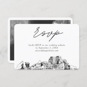 Colorado Springs Wedding Minimalist Sketch RSVP Enclosure Card