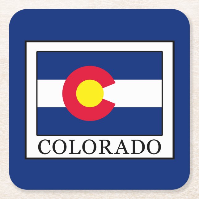 Colorado Square Paper Coaster (Front)