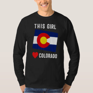 Colorado State Denver Flag Souvenir Mountain Vinta T-Shirt