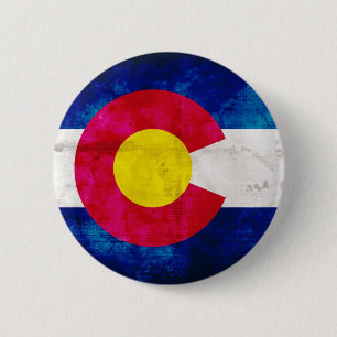 Colorado State Flag 6 Cm Round Badge