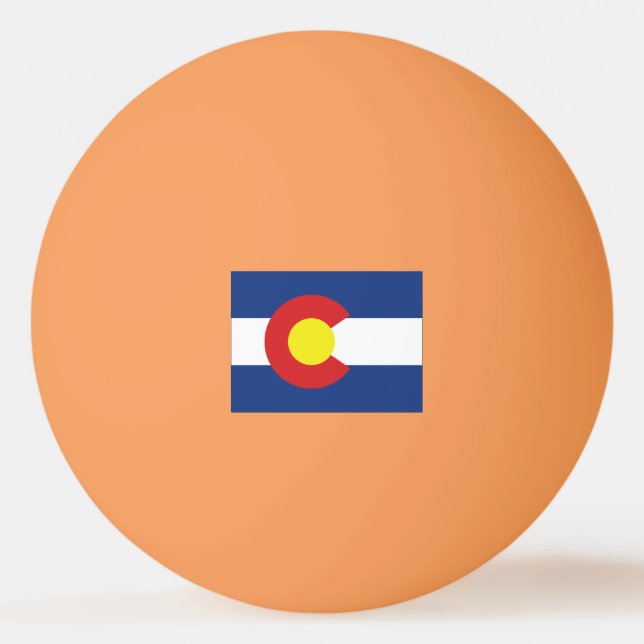 Colorado State Flag and Map Ping Pong Ball (Front)