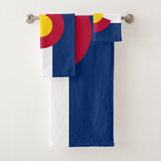Colorado State Flag Bath Towel Set (Insitu)