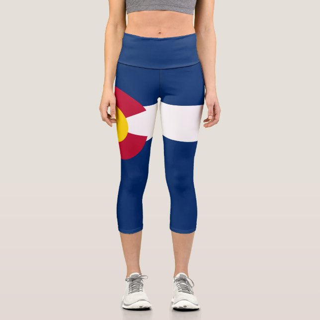 Colorado State Flag Capri Leggings (Front)