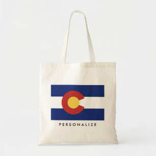 Colorado state flag custom tote bag