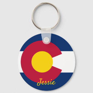 Colorado State Flag Customise Name Keychain Tag