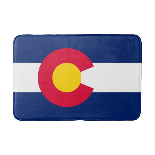 Colorado State Flag Design Bath Mat (Front)