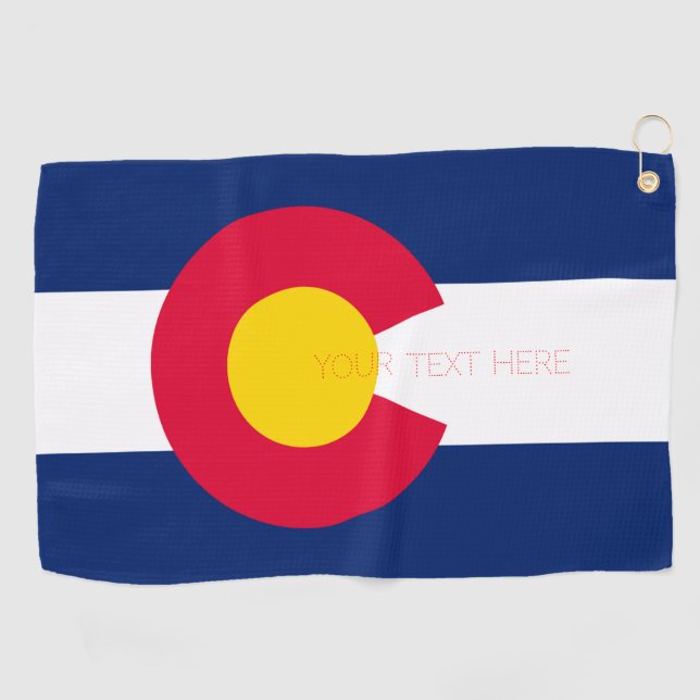 Colorado State Flag Design Your Text on  Golf Towel (Horizontal)