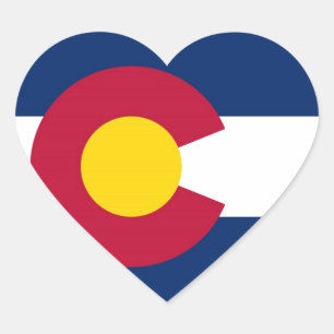Colorado State Flag Heart Sticker