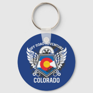 Colorado State Flag Off Road Adventure 4x4 Key Ring