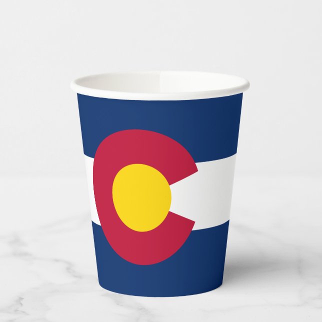 Colorado State Flag Paper Cups (Left)