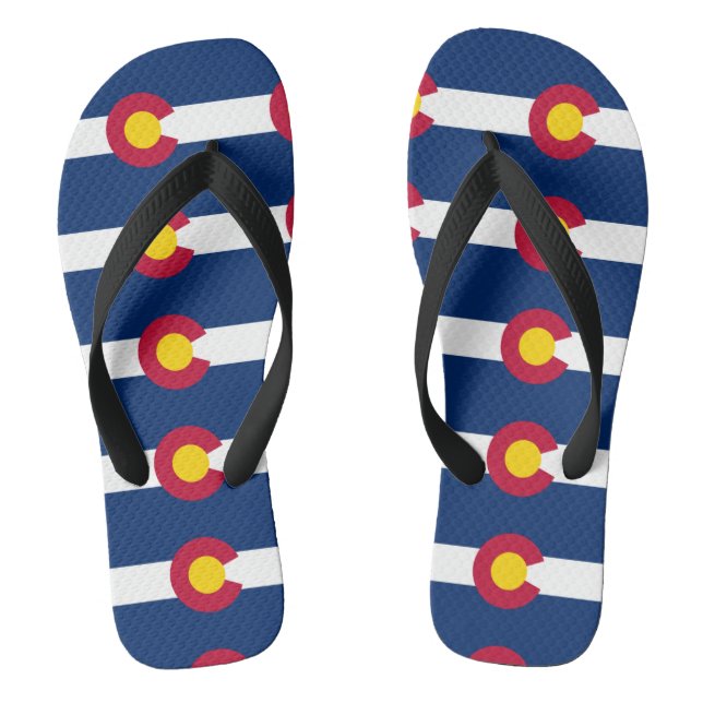 Colorado State Flag Pattern Thongs (Footbed)