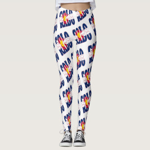 Colorado state flag text pattern leggings