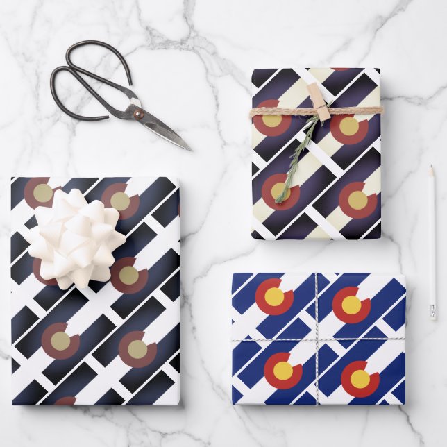 Colorado state flag wrapping paper sheets (Front)